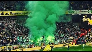 Bremer Pyroshow in Dortmund (Borussia Dortmund - Werder Bremen 02.04.16)