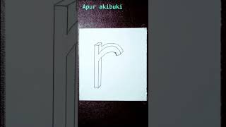 How to draw 3d letter 'r' | Easy 3d letter drawing |#shorts