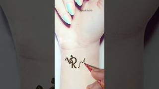 Beautiful V& R ❤ couple  mehndi design | mehndi tattoo design | mehndi design #shorts