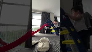 Your son catches you filming him using plastic folding slide #toddlers #foryou #toys #fyp