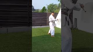 serangan cepat double stick , gaya karate  jurus double stick #shortvideo