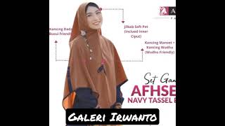 AULIA FASHION Set Gamis AFHSEEN NAVY TASSEL BROWN | Busana Muslim Branded Pakaian Wanita Syari Ori