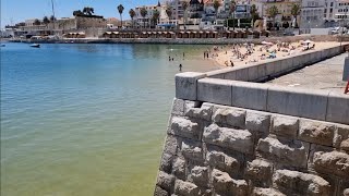 Muitos peixes na beira da praia Cascais portugal