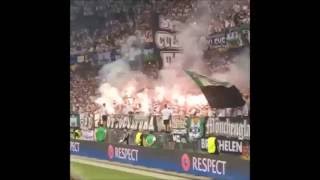 Gladbacher Pyroshow in Bern (Young Boys Bern - Borussia Mönchengladbach 1:3)