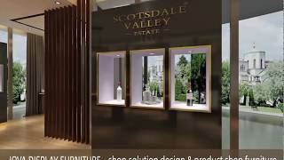 Retail wine shop design 3d, custom wine display cabinet showcases