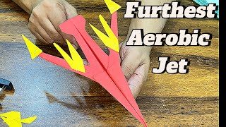 How To Make Furthest Aerobic Jet Origami Paper Airplane That's Fly Very Far Away