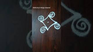 new simple and beautiful daily rangoli // 3*1 dots rangoli // apartment rangoli