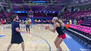 Indiana Fever: Caitlin Clark, Aliyah Boston, Lexie Hull warm up before Fever vs Chicago Sky