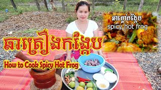 How to Cook Spicy Hot Frog Cooking With Minea Recipe|ឆាក្តៅកង្កែប