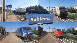 UNA GIORNATA DI TRENI SULLA BOLOGNA-MILANO NELLA STAZIONE DI RUBIERA!