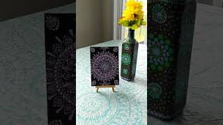 Easy Dot Mandala Painting on a canvas panel#Home decor# Simple for beginners#diy art