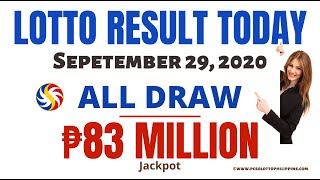 PCSO Lotto Result Today September 29, 2020 | 2PM, 5PM and 9PM Draw Result Summary