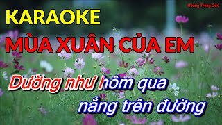 KARAOKE MÙA XUÂN CỦA EM (TONE G#m) phối mới