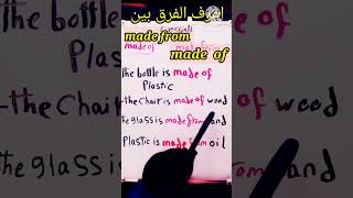 تأسيس انجليزي للمبتدئين/ شرح الفرق بين made of - made from تعليم اللغه الانجليزية #الحروف_الإنجليزية