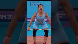 mirabai chanu weightlifting olympics 2022 video #shorts #ytshorts #short