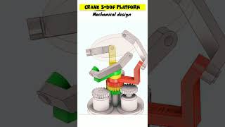 3-DOF (Degrees of Freedom) crank platform mechanism। 3D Animations #design #shorts