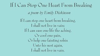 If I Can Stop One Heart From Breaking