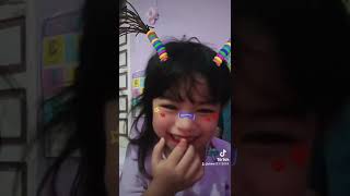 Kakak Aldea dan Papa bermain effect tiktok kuncir rambut dua | bayi 2 tahun 8 bulan