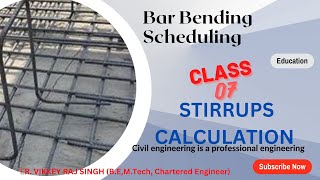 CLASS-9 stirrup reinforcement Bar Bending schedule in Civil Engineering #barbendingschedule