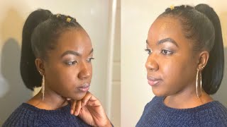 High Blunt Cut Ponytail on Natural Hair !