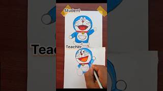 Teacher vs Student drawing challenge #drawing #art #shorts