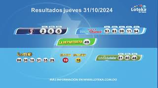 Loteka Lotería Electrónica Sorteo 7:55 PM 31-10-2024.