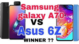 Samsung galaxy A70 VS Asus 6Z speed test and camera comparison