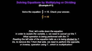 Solving One-Step Equations By Multiplying or Dividing - Konst Math