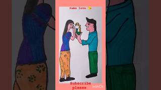 fake love 💕💕/cute couples/butiful and caring couple 😍😘#art #shortvideo /youtube short 😍😍😍