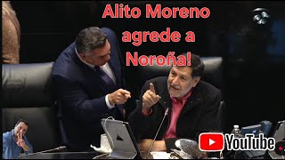 Alejandro Moreno agrede a Noroña y casí golpea a Senadora