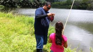 Miquela fishing at Ho'omaluhia