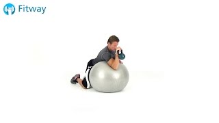 How To Do: Stability Ball Biceps Curl - Kettlebell Overhand Grip | Arm Workout Exercise