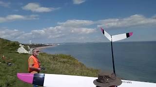 Flying the Eastbourne cliff.