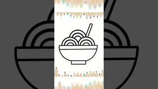 #shorts How to draw 🍜NOODLE BOWL🍜Step By Step |Draw Cute Inspiration #cute #draw #ytshorts #youtuber