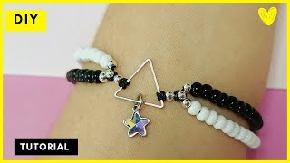 ⚪⚫ DISEÑA PULSERAS con CHAQUIRAS BLANCAS y NEGRAS FÁCIL paso a paso