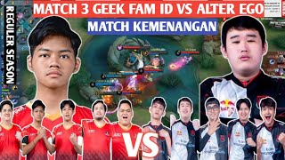 [ FULL MATCH ] GEEK FAM ID VS ALTER EGO MATCH 3 | MPL ID S13 - WEEK 3 DAY 2 #weownthis