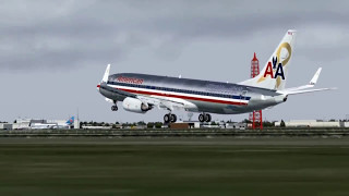 American Airlines 737-800 Pushback, Taxi and Takeoff from Boston