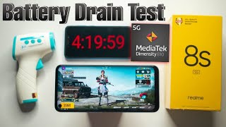 realme 8s BGMI Battery Drain Test 100% - 0% Heating, Max Graphics 🔥 Dimensity 810 Review