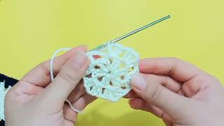 How to Crochet a Hexagon//.   SakinArt