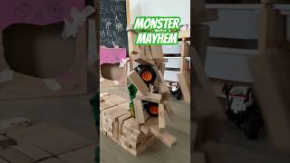 Monster Trucks Demolition Derby: Jenga Mayhem #legomonsterjam #legotruck #jengafun #jengablocks