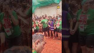 Street full of tomatoes #latomatina #spain #foodfestival #2024 #bunol (2)