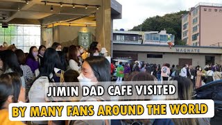 Many fans Came to celebrate Jimin's Birthday at his Dad's Cafe