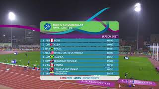 Mens 4x100m relay final Pan American games Lima 2019