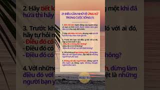 21 điều cần nhớ về ứng xử trong cuộc sống 1 #thv #vubasic #tranghoaivu #phattrienbanthan #shorts