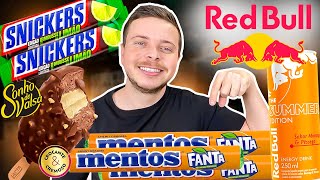 PROVANDO LANÇAMENTOS DE MERCADO - MENTOS FANTA / SNICKERS LIMÃO / SORVETE SONHO DE VALSA