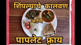 बायकोच्या हातच शिंपल्याचे कालवण आणि पापलेट फ़्राय | Shimplyanche Kalvan | Pomfret fry Malvani Style.