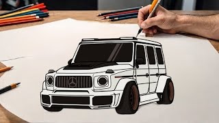 How to draw a MERCEDES G63 AMG BRABUS 2024 / drawing Mercedes g-class