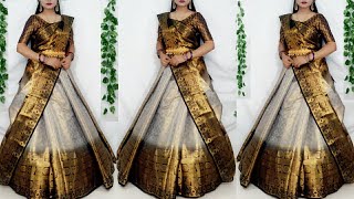 Diwali special Saree draping look/Festivals Saree wearing lehnga styles/Lehnga draping no cutting