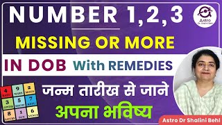 NUMBER 1,2,3 MISSING OR MORE IN DOB With REMEDIES | जन्म तारीख से जाने अपना भविष्य | #DrShaliniBehl