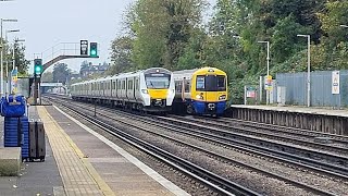 Class 378 and Class 700 call at/pass Penge West